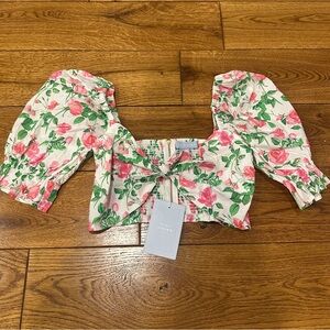 Hill House Isabella Puff Sleeve Crop Top